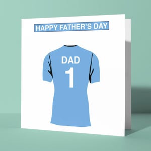 Biglietto di auguri personalizzato per la festa del papà a tema Manchester City / Biglietto di auguri per la festa del papà per papà, papà, tifoso di calcio e sostenitore dei Citizens