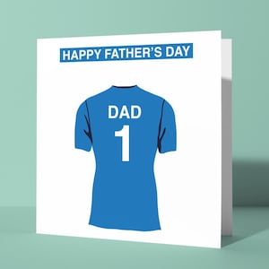 Biglietto di auguri personalizzato per la festa del papà a tema Cardiff City F.C. / Biglietto di auguri per la festa del papà Lui Papà Papà Tifoso di calcio Tifoso dei Bluebirds