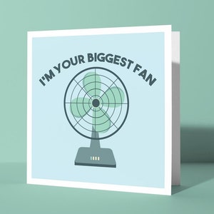 Je suis votre plus grand fan | Carte de voeux d'anniversaire de Saint-Valentin jeu de mots carte drôle d'amour mignon pour lui ou elle blague de fan de partenaire de couples