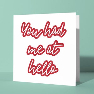 Me conquistaste con un saludo / Tarjeta de felicitación de aniversario de San Valentín Tarjeta de amor linda y divertida para él o ella Parejas Pareja