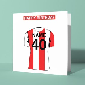 Sunderland A.F.C. d'anniversaire personnalisée sur le thème | Carte de voeux d'anniversaire Lui son ami Collègue Supporter de football The Black Cats