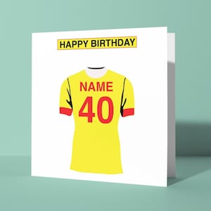 Watford F.C. Personalisierte Geburtstagskarte | Glückwunschkarte zum Geburtstag Freund Kollege Fußballfan Fan The Hornets