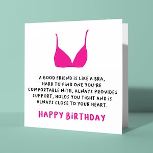Les meilleurs amis sont comme un soutien-gorge | Jolie carte de voeux d'anniversaire drôle impoli pour lui ou son ami collègue de travail amitié soutien