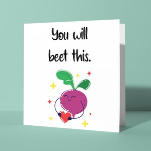 Vous allez vous rétablir bientôt Carte de vœux | Jolie carte de sympathie pour lui ou son ami, jeu de mots sur la betterave rouge