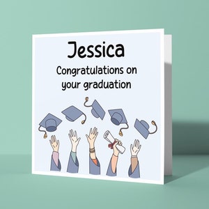 de voeux personnalisée pour l'obtention du diplôme de félicitations | Carte personnalisée pour lui Son ami camarades étudiants Félicitations Ajoutez votre nom Carte personnalisée