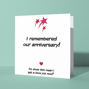Ich erinnerte mich, kann ich BJ haben? Jubiläumskarte | Lustige Hochzeit Jahrestag Grüße Karte, Rude Karte für Sie oder Ihn, Paare Partner