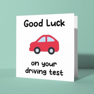 Buona fortuna per il tuo esame di guida Biglietto di auguri / Conducente principiante Imparare a guidare Esame teorico pratico Lui Suo amico Compagno Figlia Figlio