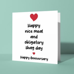 "Happy Meal und Shag Day Jubiläumskarte | Lustige Hochzeit Jahrestag Grüße Karte, Rude Karte für Sie oder Ihn, Paare Partner andere Hälfte