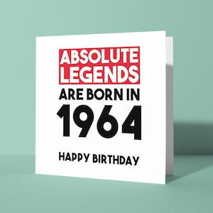 Absolute Legends Are Born in 1964 Glückwunschkarte zum 60 Witzige Geburtstagskarte für Sie oder Ihn Geburtstagskarte für Freund Kollege