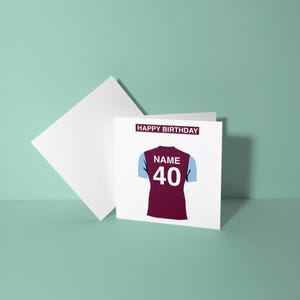 Aston Villa Themed Personalised Birthday Card Birthday Greeting Card for Him Her Friend Colleague Football Fan Supporter Villans Holte Ender