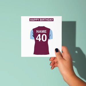 Aston Villa Themed Personalised Birthday Card Birthday Greeting Card for Him Her Friend Colleague Football Fan Supporter Villans Holte Ender