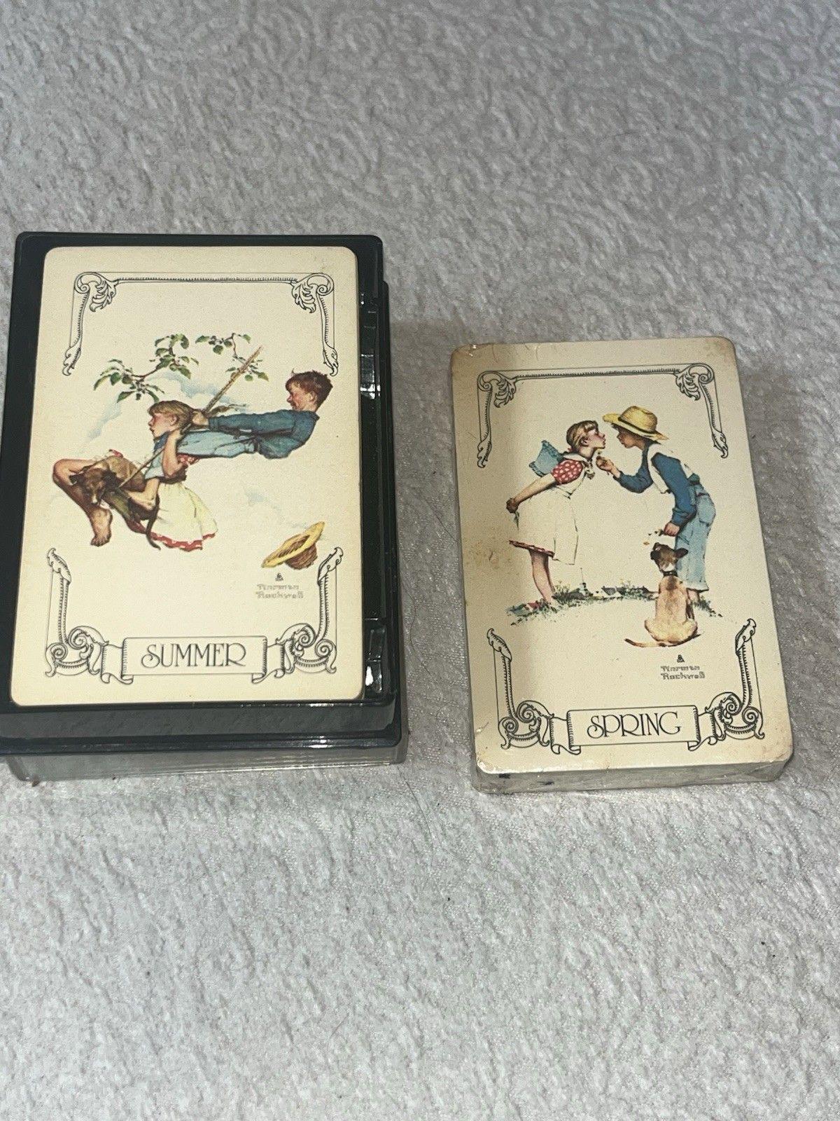 Hallmark Norman Rockwell Lot of 2  Decks Playing Cards SUMMER/SPRING (NIP)