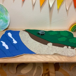 Beach themed felt play mat