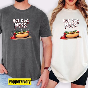 Hot Dog Mess Shirt/Sweatshirt/Hoodie, Humorous T-shirt, Cartoon Hot Dog Shirt, Funny Retro Hotdog, Hot Dog Lover, Fun Graphic Tees