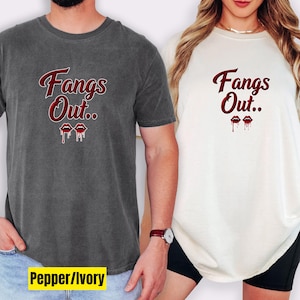 Sassy Vampire Fangs Halloween Shirt: Couples Costume Tee