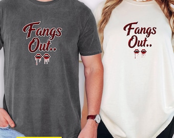 Sassy Vampire Fangs Halloween Shirt: Couples Costume Tee