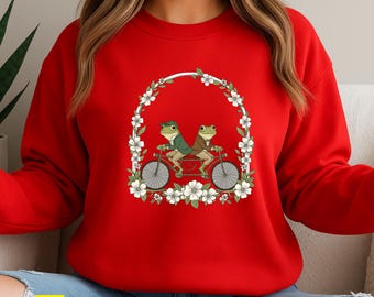 Frog Tandem Bicycle Sweatshirt – Vintage Whimsical Frog Tee