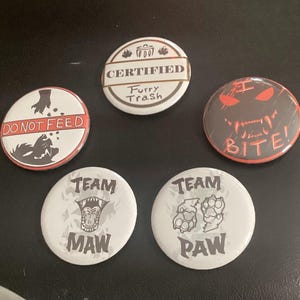 Furry Button Pins (5 designs)