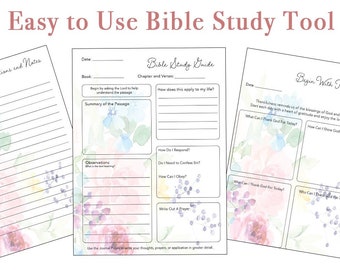Printable Easy to Use Bible Study Sheets (Download Now) - Etsy