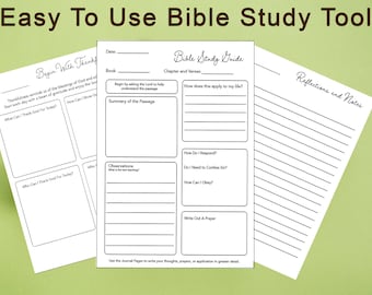 Easy to Use Printable Bible Study Tool Etsy