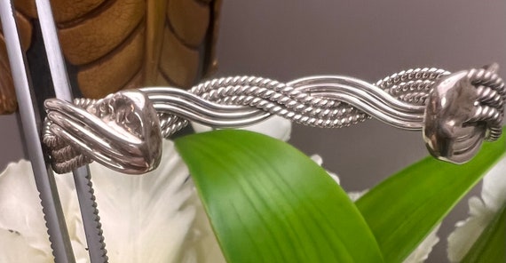 Sterling Silver,Braided Cuff, Mexico Vintage, Ste… - image 4