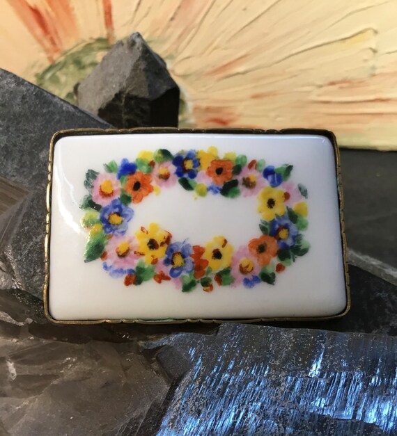 Broche Ancienne En Or 18 Carats Avec Porcelaine - Antique, Occasion, Métal Or Jaune