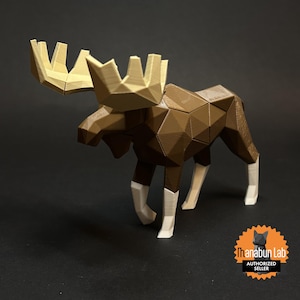 3D-puzzel eland | Mossen | Magnetische puzzel | low poly