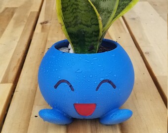 DIY Paintable Pokemon Oddish Planters/ nostalgia planter/ snake plant/ happy face/ Kids Crafts/ Do it yourself/ projects