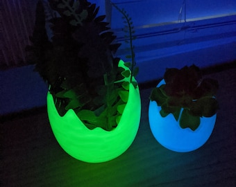 Glow In The Dark Dinosaur Egg Planter – Jurassic Garden Decor