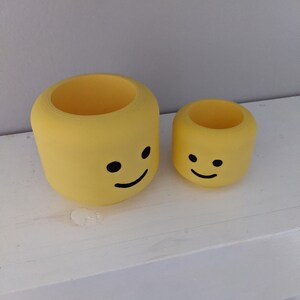 Lego Head inspired planter / pencil holder - kids desk decoration, nostalgic look and feel of the original Lego guy. image 9