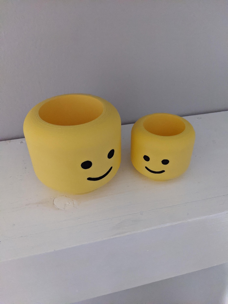 Lego Head inspired planter / pencil holder - kids desk decoration, nostalgic look and feel of the original Lego guy. image 9
