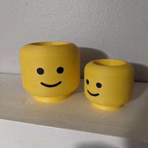 Lego Head inspired planter / pencil holder - kids desk decoration, nostalgic look and feel of the original Lego guy. image 10