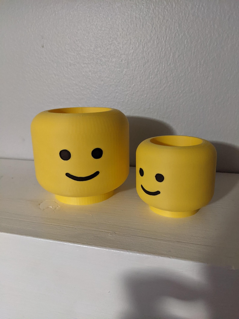 Lego Head inspired planter / pencil holder - kids desk decoration, nostalgic look and feel of the original Lego guy. image 10