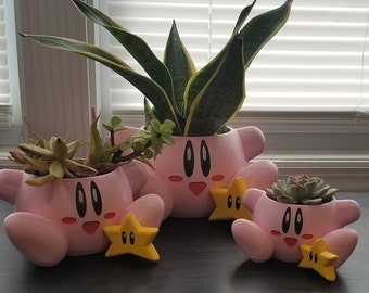 Kirby-Inspired Planter - Bring Dream Land to Life in Your Home! indoor house plants / succulents/ cactus/ nostalgia/ gaming fan