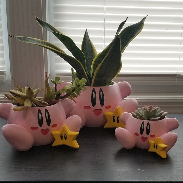 Kirby-Inspired Planter - Bring Dream Land to Life in Your Home! indoor house plants / succulents/ cactus/ nostalgia/ gaming fan