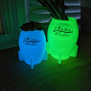 Fallout glow in the dark Nuka Cola Planters - conquer the wasteland in style / planter/ succulent/ pencil holder / nostalgia/ gaming fan