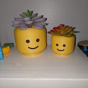 Lego Head inspired planter / pencil holder - kids desk decoration, nostalgic look and feel of the original Lego guy. image 4