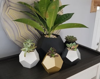 Modern Dodecahedron Planter – Geometric Indoor/Outdoor Decor