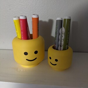 Lego Head inspired planter / pencil holder - kids desk decoration, nostalgic look and feel of the original Lego guy. image 7