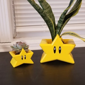 Mario Super Star Planter / indoor house plant/ succulent/ nostalgia/ cactus/ gamer / gaming fan