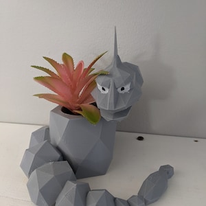 Pokemon-planter - Onix/ nostalgische plantenbak/ slangenplant/ vetplant/potloodhouder/ vreemde plantenbak/ gamercadeaus/ Nintendo/ gaming