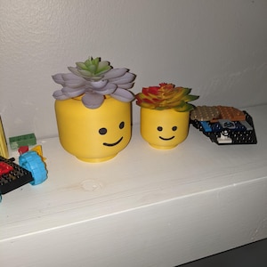Lego Head inspired planter / pencil holder - kids desk decoration, nostalgic look and feel of the original Lego guy. image 6