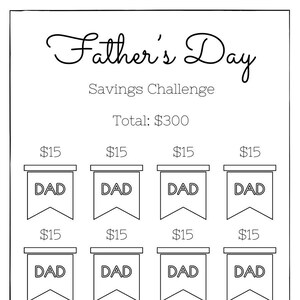 Fathers Day Savings Challenge | Save 300 | Digital Download | Low income