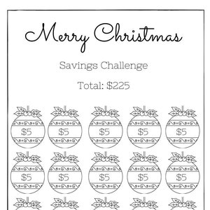 Merry Christmas Savings Challenge | Save 225, 350, 500 | Digital Download | Low Income