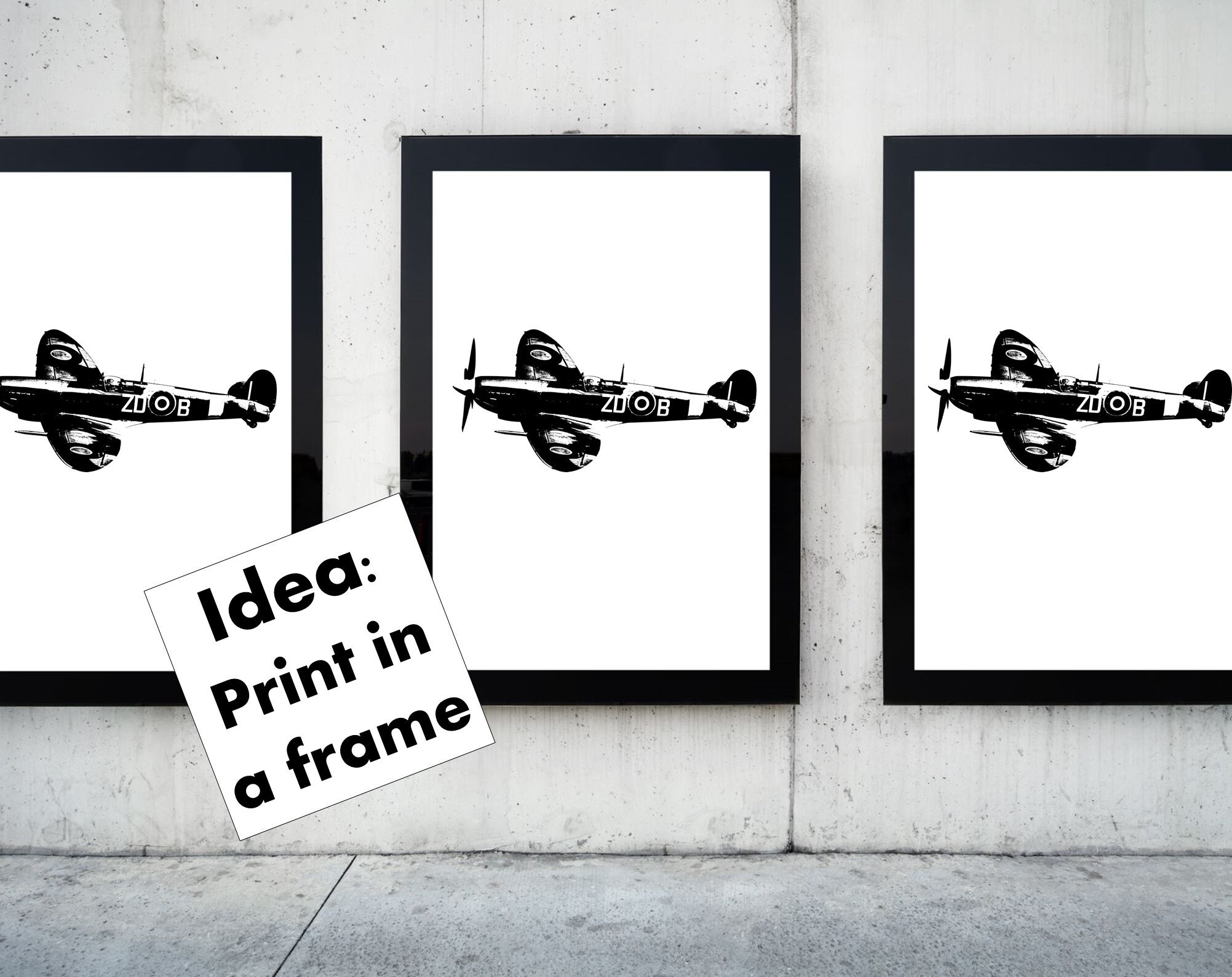 Digital Download of WW2 Warbird Supermarine Spitfire in Svg, Eps, Dxf