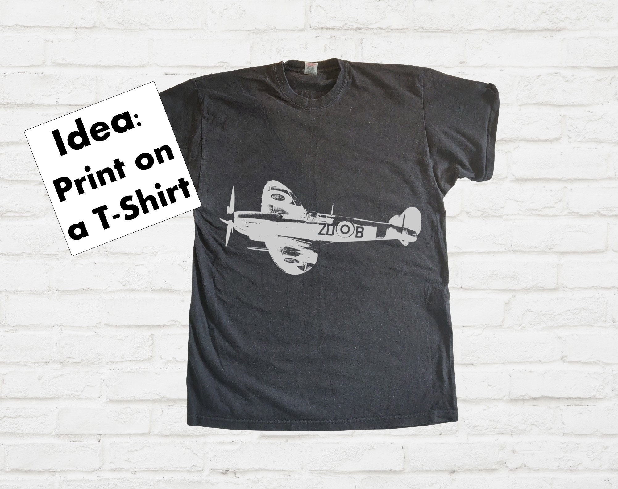 Digital Download of WW2 Warbird Supermarine Spitfire in Svg, Eps, Dxf