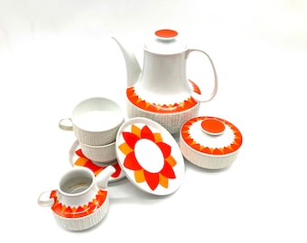 Vintage Thomas Arcta series, designed by Richard Scharrer tea/coffee service for 2 people, made in Germany, 1970s
