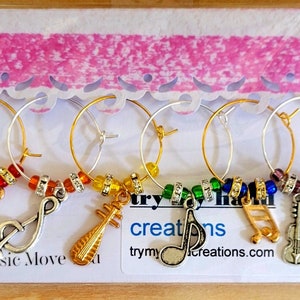 Let the Music Move You Wine Glass Charms