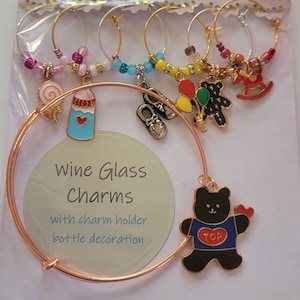 Beary Baby Wine Glass Charms