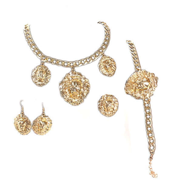 Luxury Big Dubai Gold Plated Jewelry Sets Fashion Nigerian Wedding African Beads Costume Necklace Bracelet Earring Ring